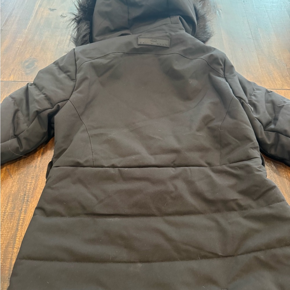 ASOS 4505 Black Ski jacket ~Fur hood with belted waist! ~Size 6 Petite! Gorgeous - Picture 12 of 15